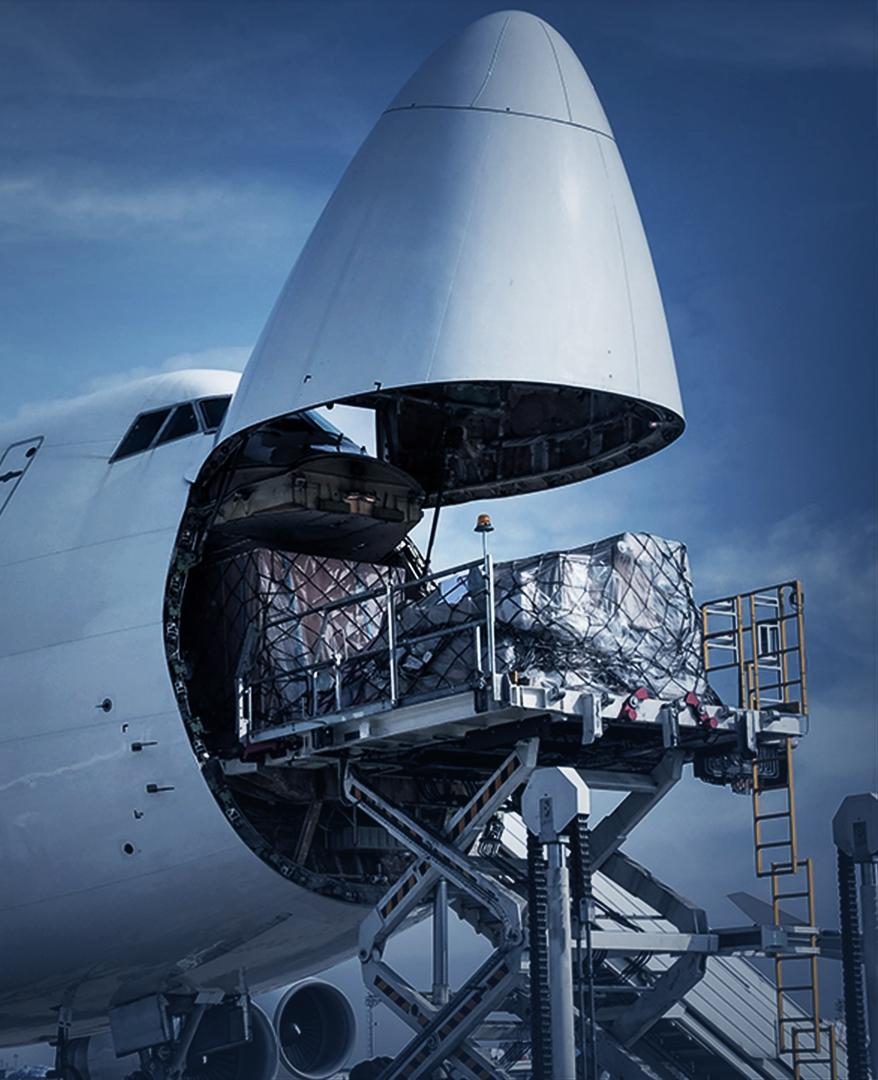 Crew loading sensitive cargo at night
